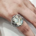 thumbnail image 4 of Abalone Shell Ring, Natural Flat Abalone Shell, Gents Ring, Silver Jewelry, 925 Silver Ring, Birthday Gift, Heavy Mens Ring, Arabic Design, Ottoman Style Ring, Christmas, Turkey Mens Signet Ring, 4 of 7