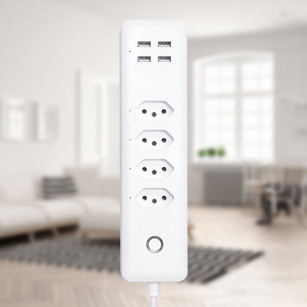 Tira De Alimentación Inteligente Wifi WiFi Smart Power Strip 4 tomacorrientes 4 puertos USB Smart Power Strip Zócalo de extensión