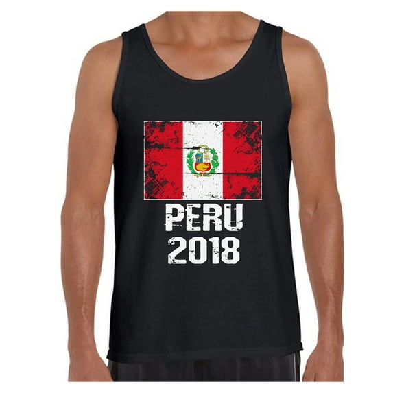 Awkward Styles Peru 2018 Soccer Tank Top for Men Peruvian Flag Muscle Shirt