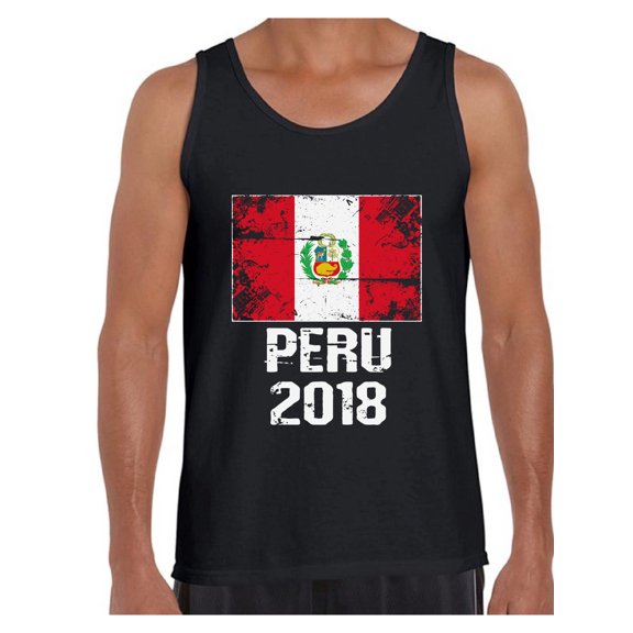 Awkward Styles Peru 2018 Soccer Tank Top for Men Peruvian Flag Muscle Shirt