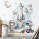 thumbnail image 1 of Adhesivos de pared con dibujos animados de astronautas, cohetes, robots espaciales, PVC, 1 of 3