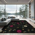 thumbnail image 2 of ODIKA 8'x10' Washable Area Rug Vinyl Vintage Disc Music Note Groove Cd Shaped Round Shape Record Flowing for Living Room, Under Sectional, Family , Durable, Non-Slip, 2 of 7
