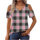 thumbnail image 2 of Puntoco Liquidación de blusas cortas para mujer, blusas estampadas para mujer, blusas de manga corta con escote en V y hombros descubiertos, blusas de moda, 2 of 5