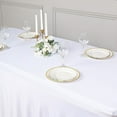 thumbnail image 5 of BalsaCircle 6 ft Fitted White Premium Spandex Rectangle Tablecloth Wavy Table Cover Party Events Decorations, 5 of 8