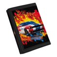 thumbnail image 1 of POLERO 4th of July Kids Trifold Wallet Featuring Flag Flame Race Car, Polyester Portable Children Wallet for Sports and Outdoor, 1 of 6
