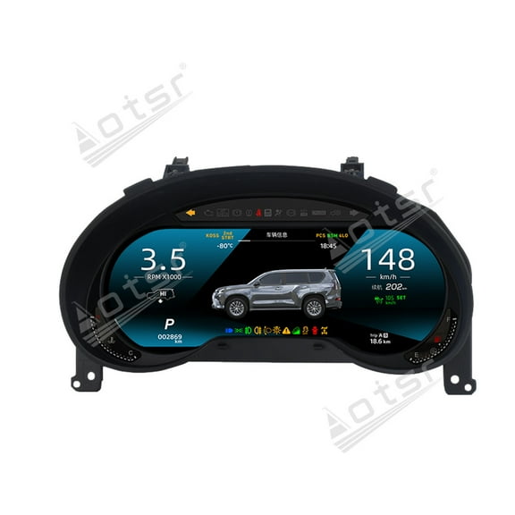 Aotsr 12.3 Inch Screen Digital Cluster for Lexus GX GX400 GX460 2010-2023 Virtual Cockpit Upgrade | 2K IPS Screen & Plug & Play Dash
