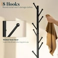 thumbnail image 5 of Coat Rack Freestanding with Natural Marble Base - Coat Tree with 8 Hooks Heavy Duty Coat Hanger Stand, Metal Coat Rack Stand for Jacket, Hat, Clothes & Bag, Hall Tree Hat Rack for Entryway, 5 of 9