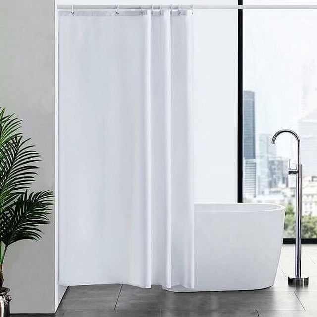 HANNN | 1 pieza Cortina de ducha Tela impermeable antimoho Cortinas de ducha de poliéster grandes lavables para bañera o baño Blanco 120x200cm