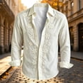 thumbnail image 5 of Men Floral Print Button up Shirts Casual Long Sleeve Slim Fit Blouse with Pocket Lightweight Bohemian Clothes, 5 of 5