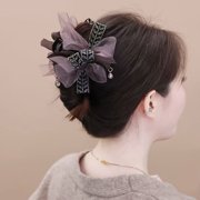 Yvsxxv 1 Pc Purple Diamond Mesh Shark Hair Claw Clip for Women Updos