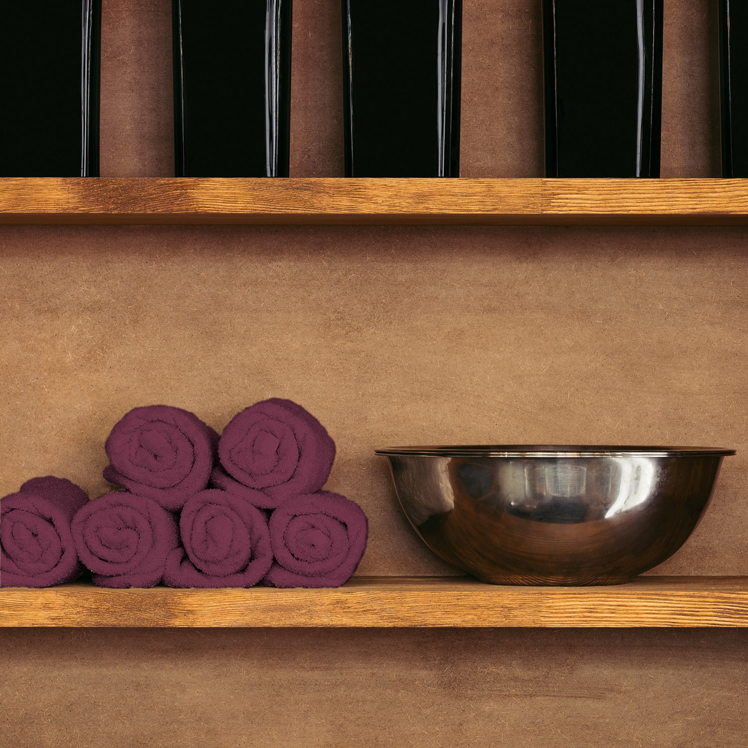 Arkwright Bleach Safe Jr. Salon Towels - 100% Ring Spun Cotton Hand Towel for Spa - (Bulk Case of 180) Burgundy