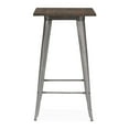 thumbnail image 2 of Dreux Gunmetal Elm Wood Steel Bar Table 42 Inch, 2 of 7