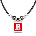 thumbnail image 1 of Collier de Vie Éducatif Rouge en Cuir avec Pendentif en Corde, 1 of 3