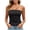 Black, variant on Tube Tops for Women Long Textured Lace Trim Tops(White,1 Pack,Size S-L)