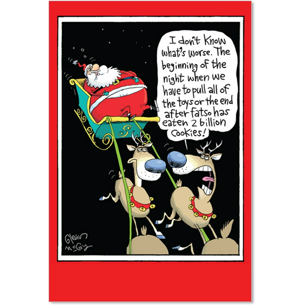 B5721 Box Set of 12 A billion cookies Funny Christmas Paper Cards w