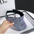 thumbnail image 4 of Sun Visor Glitter Visor Shiny Rhinestones Plain Sport Sun Visor Adjustable Summer Cap Visor Caps for Women Men Golf, 4 of 7