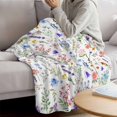 thumbnail image 3 of Botanical Flowers Blanket Soft Cozy Warm Throw Blanket for Couch, Plush Fuzzy Flannel Fleece Blankets for Sofa, Watercolor Floral Plants Country Bed Blankets Lightweight Gifts for Women, 40"x50", 3 of 9