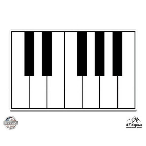Piano Keys - 3" Vinyl Sticker - For Car Laptop I-Pad Phone Helmet Hard Hat - Waterproof Decal