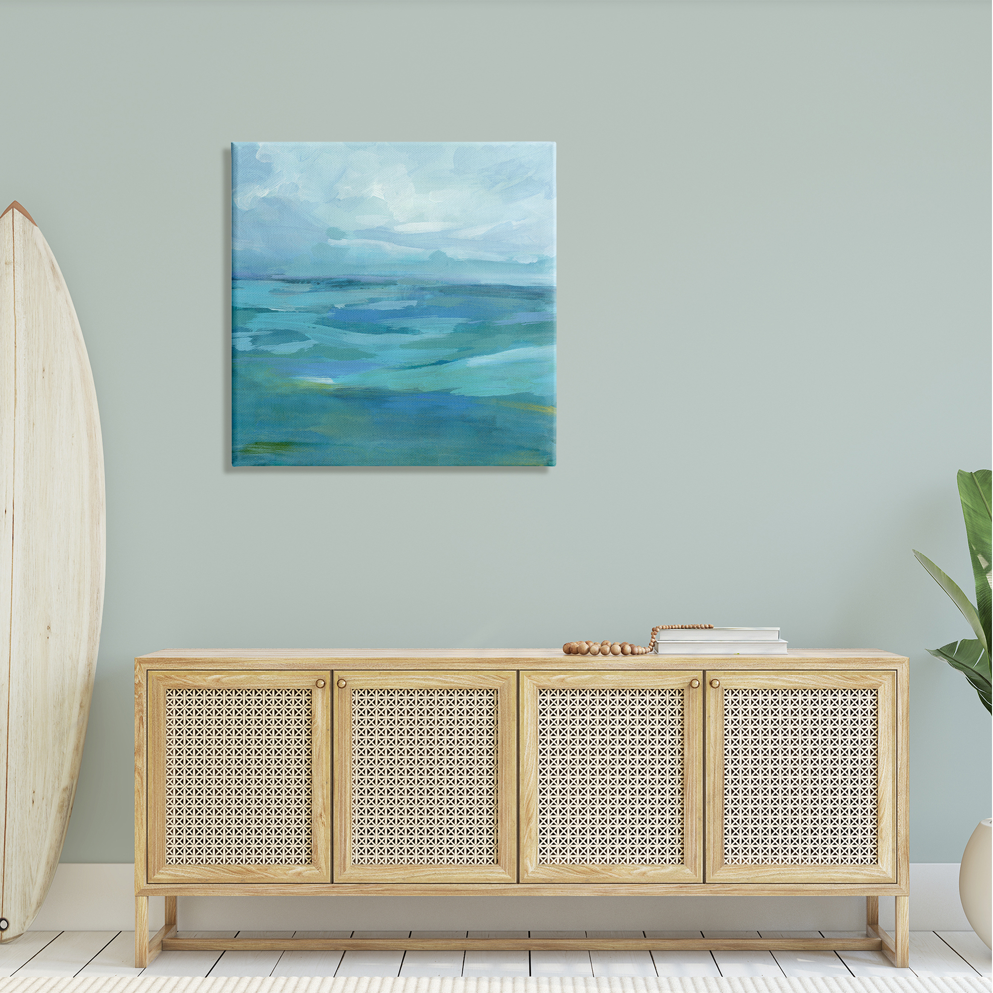 Stupell Flowing Ocean Tide Abstract Landscape Painting Gallery Wrapped Canvas Print Wall Art