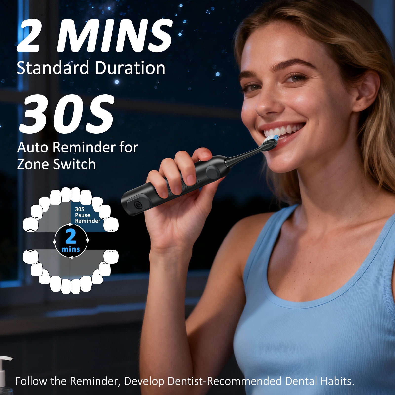 Marchpower Electric Toothbrush with Water Flosser, 3 in 1 Teeth Cleaning Kit, Flosses Vibrates & Oscillates,Portable 7 Modes Toothbrush & Flosser Combo