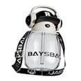 thumbnail image 4 of Botella de bebida para niños, botella de agua potable con correa de 650ml, botella de bebida deportiva de gran capacidad, taza para deporte escolar negro transparente, 4 of 9