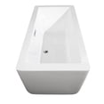 thumbnail image 5 of 59" Center Drain Soaking Tub in White with Floor Mounted Faucet in Brushed Nickel, 5 of 5