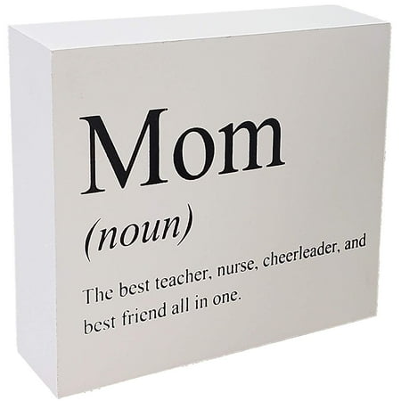 JennyGems Dictionary & Definition Art Collection Wood Sign Mom The Best Teacher, Nurse, Cheerleader, And Best Friend All In One - Mothers Day, Birthday Home