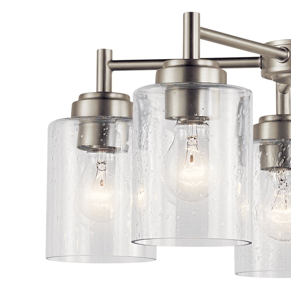 Kichler Winslow 5 Light Brushed Nickel Contemporary Chandelier with Clear Seeded Glass