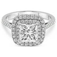 thumbnail image 3 of 4 Carat IGI Certified Princess Shape Lab Grown Diamond Engagement Ring | 14K White Gold |Arya Double Halo Diamond Ring | FG-VS1-VS2 Quality Friendly Diamonds, 3 of 4