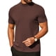 thumbnail image 1 of Camiseta COOFANDY Mock de cuello alto de manga corta de algodón para hombre, marrón, 1 of 6