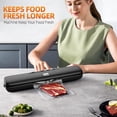 thumbnail image 3 of Máquina selladora al vacío Sellador al vacío de alimentos Sistema automático de sellado de aire para almacenamiento de alimentos Modos de alimentos secos y húmedos Diseño compacto de 12,6 pu, 3 of 4