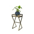 thumbnail image 4 of ORE International 27" Tall Gray Stone Slab Black and Gold Metal Plant Stand, 4 of 5