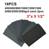 400,600,800,1000,1200,1500,2000,2500,3000 Grit Sandpaper Wet / Dry 18Pcs/Set