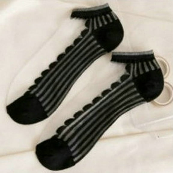 ICHUANYI Womens Trendy Lace Patchwork Ankle Socks Thin Ruffle Socks Ankle Socks