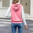thumbnail image 4 of Womens Casual Sweatshirts Cotton Sleeveless Hooded Outerwear Vest with Pockets Sport Casual Full Zip Hoodie Jacket (3XL, Pink), 4 of 7