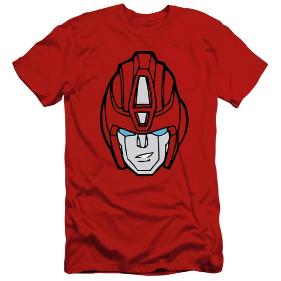 Transformers Hot Rod Head S/S Adult 30/1 T-Shirt Red