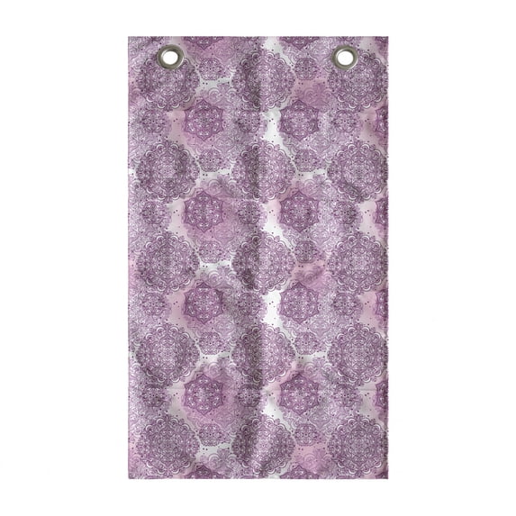 Mandala Hanging Pocket Organizer, Rosette Ornaments Middle Eastern Persian Style with Pastel Effects, Printed Polyester Storage Bag with Pockets, 21" x 31", Pale Pink Purple White