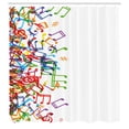 thumbnail image 3 of Ambesonne Music Shower Curtain, Rhthm Tempo Melody, 69"Wx70"L, Multicolor White, 3 of 5