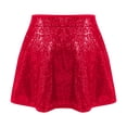 thumbnail image 5 of Doomiva Girls Jazz Latin Lyrical Dance Cos tumes Metallic Disco Dancewear Ballet Crop Top and Pleated Mini Skirt Red 14, 5 of 5