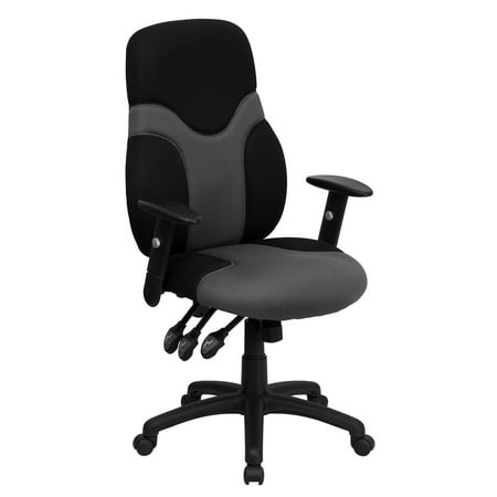 UPC: 0812581017502 | Flash Furniture Abbott High Back Ergonomic Black and Gray Mesh Swivel Task Office Chair with Adjustable Arms