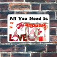 thumbnail image 3 of Todo lo que necesitas es amor, Gnomo del Día de San Valentín, XOXO, letreros de metal vintage, letrero decorativo de hojalata, póster de metal de 8 x 12, 3 of 3