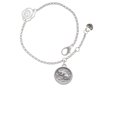 thumbnail image 2 of Delight Jewelry Silvertone Sitting Cat - Round Seal Silver-tone Rose Link Chain Bracelet, 6.25"+1.75" Extender, 2 of 4