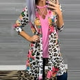 thumbnail image 2 of Manteau Long pour Femmes Mode Femmes Imprimé Léopard Floral Poches Cardigans Ouvert Manteau à Manches Longues Longs Cardigans pour Femmes Manches Longues pour Femmes Manteau à Imprimé Léopard, 2 of 9