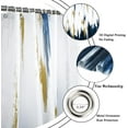 thumbnail image 5 of Navy Blue Shower Curtain, Navy White Gold Brush Strokes Graffiti Oil Painting Modern Art Abstract Bathroom Curtain Waterproof Fabric Machine Washable with Hooks, 84" Wx72 L, 5 of 6