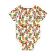 thumbnail image 2 of Rocae Hawaiian Pineapples And Hibiscus Flowers for Baby Climbing Clothes Soft Baby Romper for Active Infants Comfortable and Breathable Crawling Jumpsuit Unisex Baby Outfit 6 Months, 2 of 8