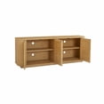 thumbnail image 6 of 64" Wave Shape TV Stand Boho Modern - Natural Wood Grain Rattan Cabinet, Press-Spring Doors & Cord Management, Multi-Functional Storage Sideboard`, 6 of 9