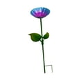 thumbnail image 3 of Baño para pájaros para exteriores, cuenco de metal decorado con colibríes y flores, comedero para pájaros, decoración para exteriores, arte de jardín. Violeta azul, 3 of 8