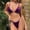 Purple, variant on hoksml Trendy Swimsuits for Women,Women's Bikini Set Swimsuit Solid Print Filled Bra Swimsuit Beach Wear
