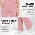thumbnail image 5 of Niaahinn Women's Medical Scrub Set - V-Neck Top with Pocket & Elastic Waist Flared Split Pants, Nursing Uniforms for Women, 5 of 7