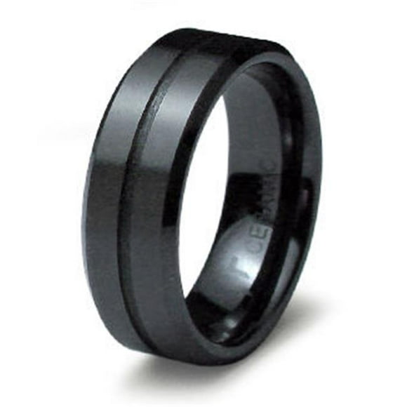 EWC R40024-100 Ceramic Ring High Polish-Satin Finish - Size 10